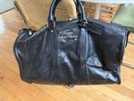 Late Night with Conan O'Brien Vintage Black Leather Duffel Travel Bag