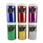 Set of 100g Fine Glitter Shakers - Premium Grade Dust Free Craft Wine Glass