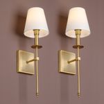 Vintage Industrial Linen White Fabric Wall Lights 2 Packs