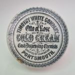 Antique Printed Pot Lid TIMOTHY WHITE COMPANY COLD CREAM ,PORTSMOUTH c1910 
