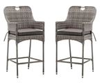 Rattan Direct Porto Grey Set of 2 Garden Bar Stools RRP £349