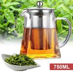 Home Glass Teapot with Infuser 750ml Loose Leaf Tea Kettle Heat/Cold Resistant