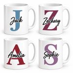 Personalised Initial & Name Mug Custom Monogram Tea Coffee Cup Gift