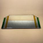 Art Deco Wall Mirror Green Amber Glass Stepped Bevelled Overmantel Vintage 1930s