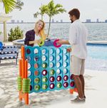 Costway Giant 4 in A Row Game Set with 42 Jumbo Rings and Sliders