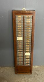 Vintage Clocking In Clock Machine Time Recorder Time Card Rack Holder