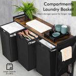 Laundry Basket 3-Compartments with Shelves Laundry Hamper Clothes Basket Bags