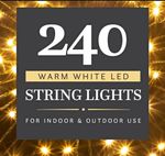 NOMA 240 LED Warm White String Lights Timer Indoor/Outdoor 17.92m Green