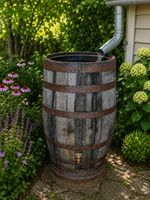 Large Wooden Rain Collector /  Barrel Water Butt with Tap and Stand - 180 litre