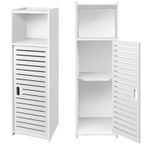 Waterproof Bathroom Cabinet Free Standing White Floor Storage Unit Cupboard UK