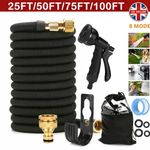 Heavy Duty 25-100FT Expandable Garden Hose Pipe Flexible With Water Spray Gun