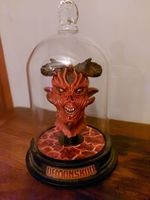 DEMON SKULL HALLOWEEN Red LED Light GLASS DOME Heads Of Horror Hawthorne Village