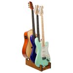STRICH Wooden Guitar Stand for Multiple Guitars, 3-Holder, Front Display Spac...