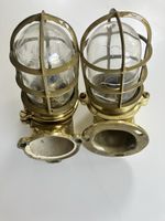 Pair Vintage Solid Brass Nautical Bulkhead Lights Marine Ship Wall Lamps 5.2kg