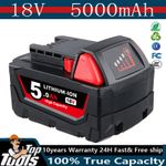 Battery for M-18 18V Extended Capacity Lithium 5.0 AH For Milwaukee 48-11-1860