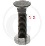 Plough bolt M12 x 50-10.9 PACK OF 8