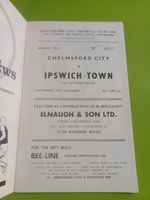 Chelmsford V Ipswich FA CUP 3rd Round Football Programme.  13.1.1973. Ex Cond