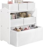 Children Storage Rack Storage Unit Toy Organiser 6 Removable Boxes 3 Tier White