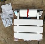 Mira Wall Mounted Folding Shower Seat - White&Chrome Complete with Wall Fixings