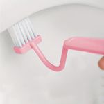 V-Shaped Toilet Brush - Long-Handle Bathroom Cleaning Brush with Wall-Mounted