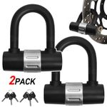 2Pcs Bicycle Motorcycle Disc U Lock 14mm Motorbike Sold Secure Bike Locks Black