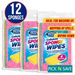 12 Cellulose Sponge Wipes Cleaning Kitchen Washing Wipe