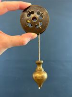ANTIQUE VINTAGE BRASS PLUMB BOB SURVEYOR DISTANCE MEASURE TOOL STRING PRESTON