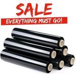 BLACK PALLET WRAP STRETCH SHRINK STRONG ROLLS PARCEL PACKING CLING CAST FILM