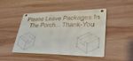 please leave packages in the porch sign