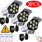 3PCS Solar Power Dummy Security Camera Fake LED Wall Light Outdoor Surveillance