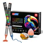 High Coverage Brush Tip Liquid Ink Acrylic Paint Markers Set