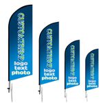 Custom Advertising Feather Flags Personalized Logo Text Swooper Flag Custom