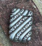 ANTIQUE VESTA CASE MATCH SAFE ORNATE WAVE FLUTED SCROLL PATTERN WHITE METAL