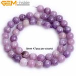 Natural Purple Lepidolite Gemstone Loose Beads For Jewellery Making Strand 15"