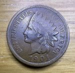 1901 USA 1 One Indian Head Cent In Circulated Condition.