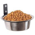 2 Pack Wall Mounted Dog Bowl Stainless Steel Raised Dogs Cats Food Water Bowls