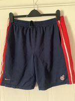Nike Baseball Cleveland Indians Athletic Shorts Size Medium Blue Pockets Used
