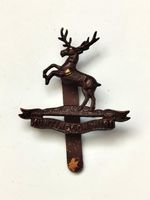Original WW1 Huntingdonshire Cyclist Battalion Cap Badge Brass Slider Antique