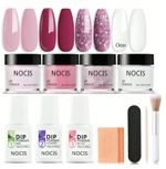 Dipping Powder Starter Nail Kit With Base, Top Coat, Activator Nail Brush 11 Pcs