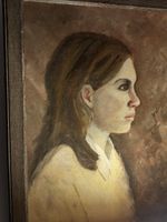 Vintage Oil Portrait Painting Of A Young Girl / Lady. Antique Style. Signed.