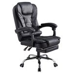 Executive Office Chair PU leather Padded Recline Computer PC Swivel Desk Chair