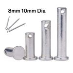 Clevis Pin with Split Cotter Pins 8mm 10mm Metric 304(A2) Stainless Steel