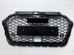 Black Gloss RS Style Honeycomb Grill Audi A3 S3 8V Saloon Facelift 17-20 ACC