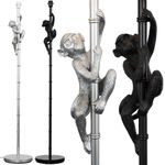 Metal Floor Lamp Hanging Monkey Silver Black Light 142cm Base Animal Lighting