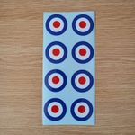 RAF Roundel Stickers x 8 on sheet 40mm diameter size Royal Air Force