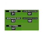 MODEL BUS WATERSLIDE TRANSFERS 1/76th 1 x 5 UNITED COUNTIES DEST BLINDS 'T TYPE