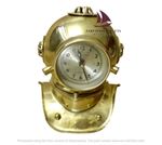 ZAIN Vintage Nautical Brass Diving Helmet Quartz Clock Ship’s Time Birthday...