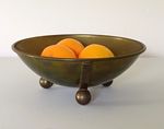 1930s Art Deco three balled standing fruit bowl. Made in England.