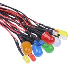 3mm 5mm 10mm Diffused Pre Wired LED Prewired 12V 20cm