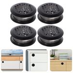 Stainless Steel Round Air Vent Covers for Home Cabinets 8Pcs Black